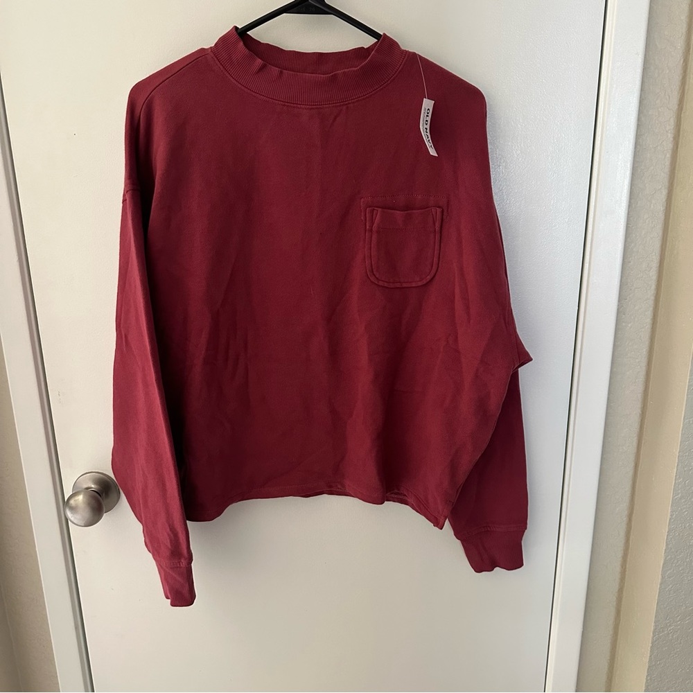 NEW Berry Long Sleeve Oversized Crewneck